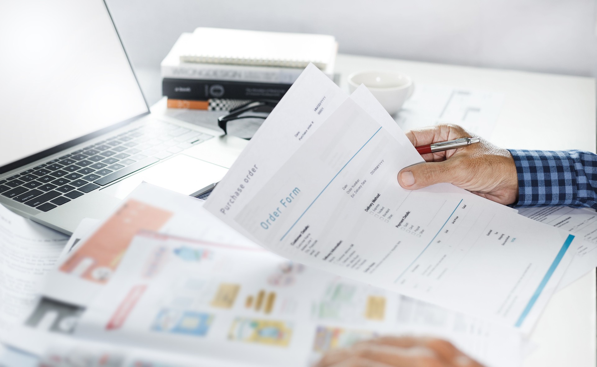 businessman working with documents on desk